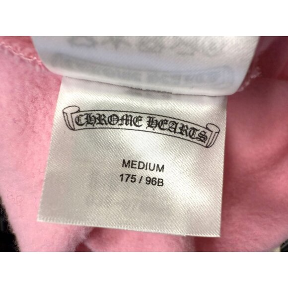 Chrome Heart U.S.A. Pink Hoodie With Kangaroo Pocket & Drawstring Hood - Picture 16 of 16